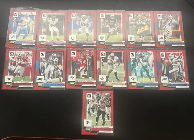 Lote de 13 estrellas de tarjetas de fútbol americano Donruss Red Press Proof Parellel 2022 Foto 1 de 4