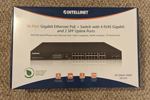 Intellinet 16-Port Gigabit Ethernet PoE+ Switch 4 RJ45 Gigabit & 2 SFP Uplink - Picture 1 of 3