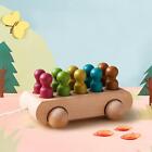 Baby Pull Car Wooden Toys Creativity Learning for Interaction Holidays Party
