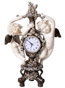 Baroque style allegorial mantel clock dancing amorettes angels table clock new - Picture 1 of 6