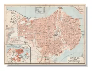 HAVANA La Habana 1909 Original Map City Plan CUBA - Picture 1 of 12