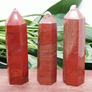 500g Natural Red jasper Obelisk Quartz Crystal Point Wand Reiki healing random - Picture 1 of 9