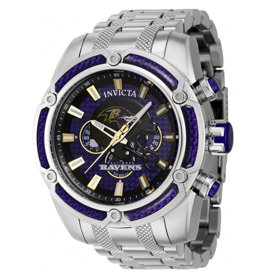 Invicta NFL Baltimore Ravens Men's 52mm Carbon Fiber Chronograph Watch 41790