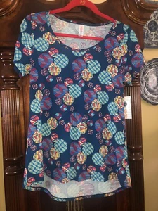 LuLaRoe XS Azulado Aqua Otoño Colores Clásico T Nuevo con Etiquetas - Imagen 1 de 3
