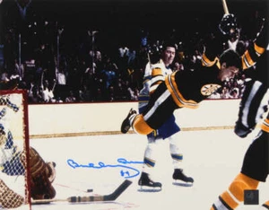 Foto firmada por Bobby Orr Bruins "The Flying Goal" 7x11 - Holograma oficial de Bobby Orr - Imagen 1 de 1