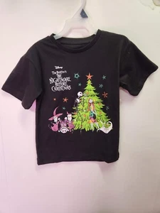 The Nightmare Before Christmas Black T-Shirt Christmas Tree Size XS (4-5) - Picture 1 of 2