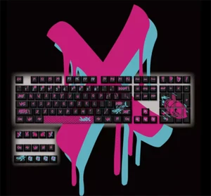 League of Legends Jinx Keycaps 108 Keys PBT Personalized For Mechanical Keyboard - Picture 1 of 5