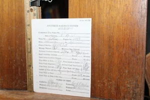 Vintage 1965 Southern Railway System Conductor's Time Ticket Form 836-12 - Picture 1 of 2