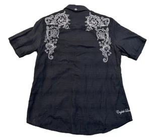 English Laundry Men's Shirt Black Large Western Embroidery Christopher Wicks - Picture 1 of 8