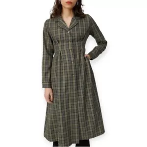 Moussy Waist Tuck Plaid Shirt Dress Cinch Pleated Waist Moussy 1 or Small - Picture 1 of 16