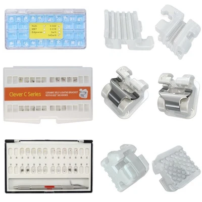 Dental Orthodontic Brackets Self Ligating Ceramic Braces Roth MBT Empower Clear - Image 1 of 4
