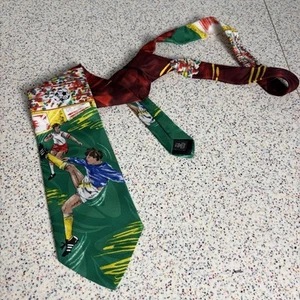 Vintage 90’s American Sports Soccer Football Neck Tie Goal Cup Player - Picture 1 of 5