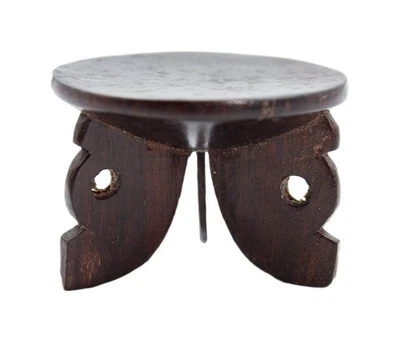 Vintage Handmade Dollhouse Furnite Solid Wood Stool/Plant Stand Table - Image 1 of 4