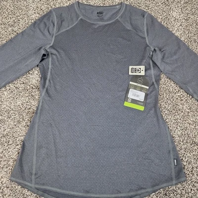 Camisa REI Co-op Ligera Para Mujer S Gris Cuello Redondo Exterior Senderismo Base Elastizada Foto 1 de 4
