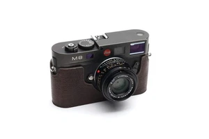 Leica M8 Étui, Fait Main Cuir Véritable Demi-Appareil Photo Étui Sac Housse pour L... - Photo 1/6
