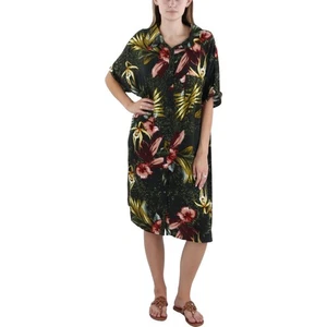 City Chic Womens Black Printed Short Sleeves Work Shirtdress Plus S BHFO 8474 - Picture 1 of 1