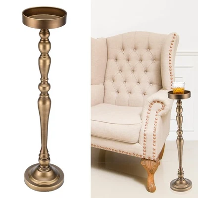 Drink Table Pedestal Side Table Round Martini End Table Small Cocktail Drink ... - Image 1 of 4