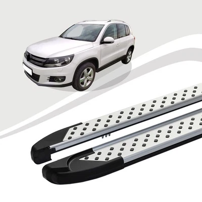 Pedane Adatte Per VW Tiguan Dal 09/2007 Al 12/2016 ALMO Argento Con AB - Immagine 1 di 4