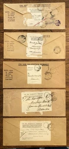 E4642: (5) 1940's OHMS Field Post Office Egypt Covers - Picture 1 of 2