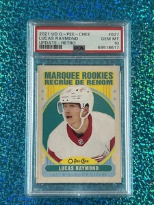 PSA 10 2021-22 Upper Deck #627 LUCAS RAYMOND (RC) Retro Tendone Rookie - Foto 1 di 2