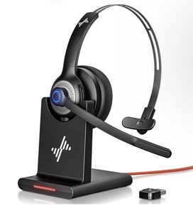 Bezprzewodowy zestaw słuchawkowy Bluetooth z mikrofonem do pracy, Bluetooth 5.2, zaawansowany hałas - Zdjęcie 1 z 1