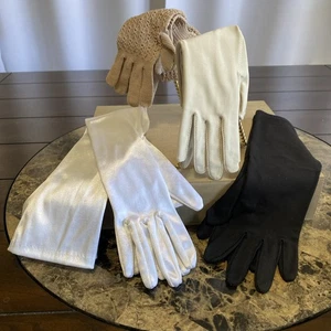 Guantes de mujer vintage 4 pares de tela largos cortos ópera conducción formal - Imagen 1 de 22