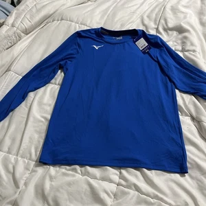 Mizuno Youth Comp Diamond Long sleeve Crew Royal Blue XL NWT - Picture 1 of 11