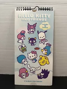 Sanrio HELLO KITTY & FRIENDS 16-MONTH 2024 SPIRAL POSTER CALENDAR 6" x 12" - New - Picture 1 of 2