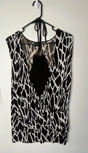 Blusa de colección para mujer tórrida Y2K marrón y blanco estampado animal top con top Halter incorporado - Imagen 1 de 9
