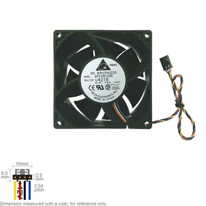 Fan Muffin Cooling DC 12V DC12V 12VDC 92mm 92x92x38 Delta AFC0912DE Dell U4218 - Picture 1 of 3