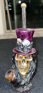 SKULL Top Hat Pipe Figurine Figure - Picture 1 of 8
