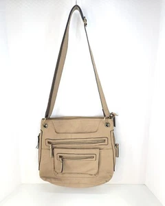 Bueno Medium Crossbody Bag Cognac Light Tan Faux Leather Interior Pockets - Picture 1 of 11