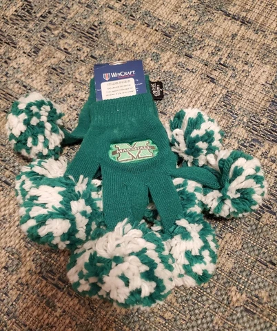Marshall University Gloves Spirit Fingers Cheerleaders Cheer Green MU Gloves Cover