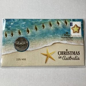 2021 Impresiones Navidad en Australia Feliz Navidad PNC con moneda de 50c SOLO 400 - Imagen 1 de 2