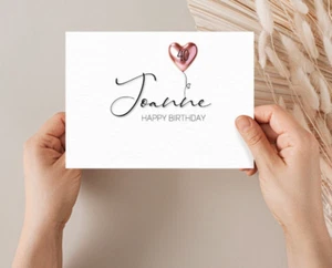 Personalised 30th 40th 60th Elegant Balloon Birthday Card. Any age 1 - 100 - Picture 1 of 4