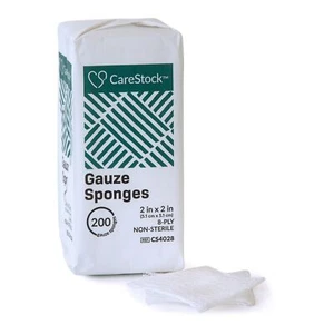 CareStock 8-Ply Gauze Sponge NonSterile 2 x 2" 1 Pack(s) 200 per Pack - Picture 1 of 5