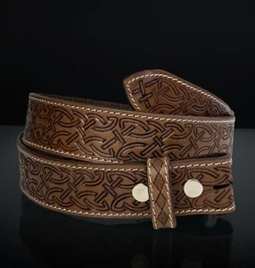 Handmade Men's Western Belt Genuine Full Grain Leather Heavy Duty Without Buckle - Picture 1 of 7