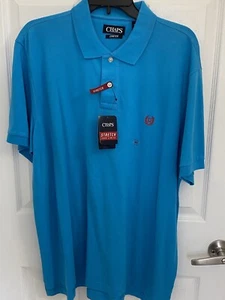 Men Chaps Stretch Polo Short Sleeve 97% Cotton Blue SZ XL/TG/EG-NWT $45 - Picture 1 of 2