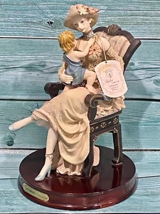 Vintage Giovanni Turtle King Figurine of Victorian Lady Sitting Chair Child - Picture 1 of 12