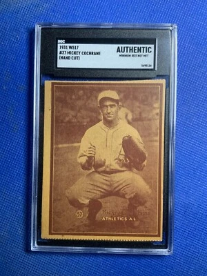 Mickey Cochrane 1931 W517 #37 SGC auténtico** tamaño mínimo no cumplido** Foto 1 de 2