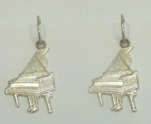 Orecchini con PIANOFORTE in Argento 925 - musica - arte - pendenti con amo - - Picture 1 of 3