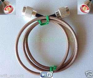 6' RG142 M17 N Male to N Male Silver coated RF Coax Lab Cable US - Zdjęcie 1 z 2
