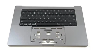 Apple MacBook Pro A2485 16" 2021 Palmrest w/ Keyboard Space Gray Genuine Grade A - Picture 1 of 2