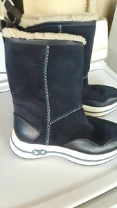 Tory Burch Winter Boots sz 10 Black Suede, Sherpa Lined - Picture 1 of 3