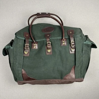 Bolso de Lona Orvis Battenkill Vintage Verde Lona y Cuero Grande Foto 1 de 4