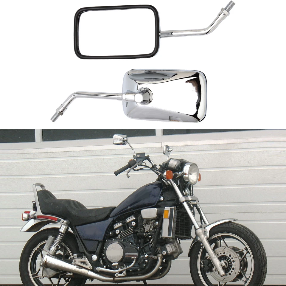 Chrome Rectangle Motorcycle Mirrors For Honda VF750C VF750C2 Magna 1987-2003 US Foto 1 de 4