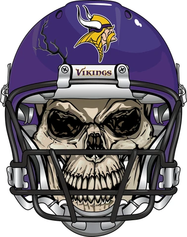 Minnesota Vikings Skull Helmet Vinyl Decal / Sticker 10 sizes!! Tracking!! Cover