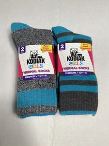 kodiak girls thermal creek socks 4 pairs 2 packs size medium 10.5 - 4 - Picture 1 of 6