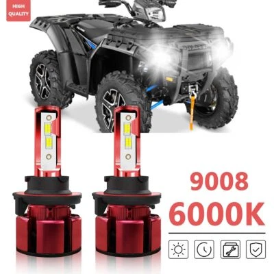 For Polaris Ranger Crew XP 900 900-6 1000 LED Headlight 6000K Bright White Bulbs - Image 1 of 4