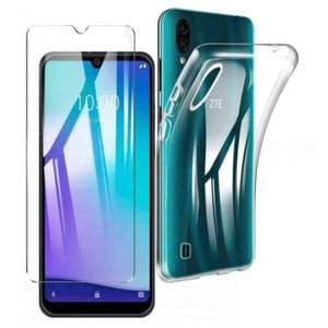 For ZTE BLADE A5 2020 TEMPERED GLASS SCREEN PROTECTOR + CLEAR SILICONE TPU CASE
